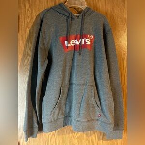 Levi's Charcoal Hoodie with Red Logo